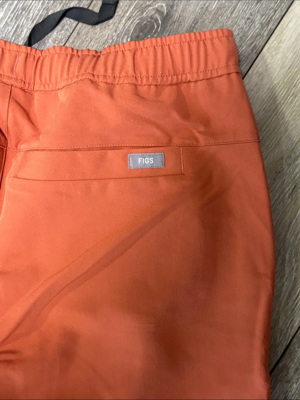 Figs Men's Burnt Orange Jogger style scrub pants with Black Drawstring